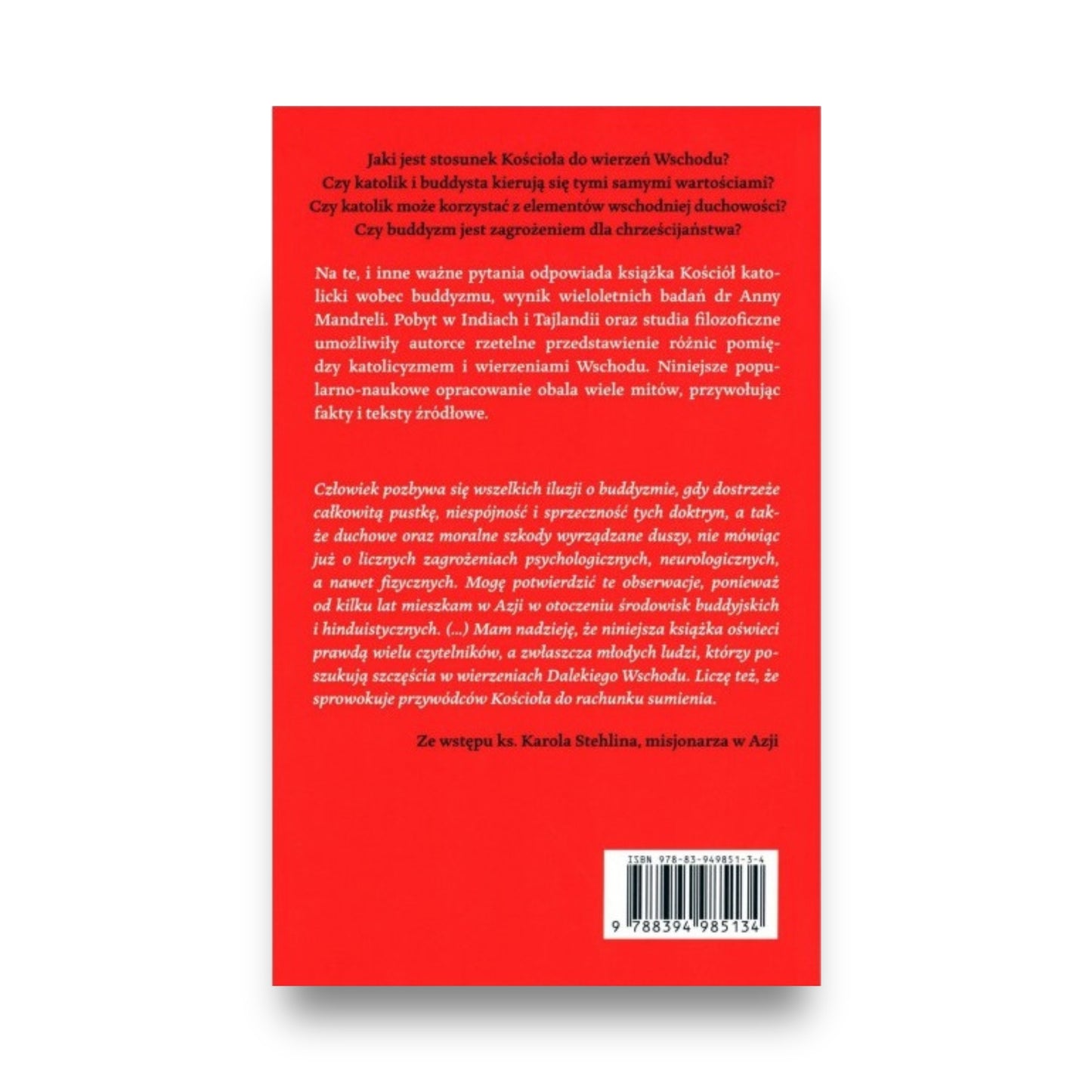 Okładka książki „Kościół katolicki wobec buddyzmu” - tył